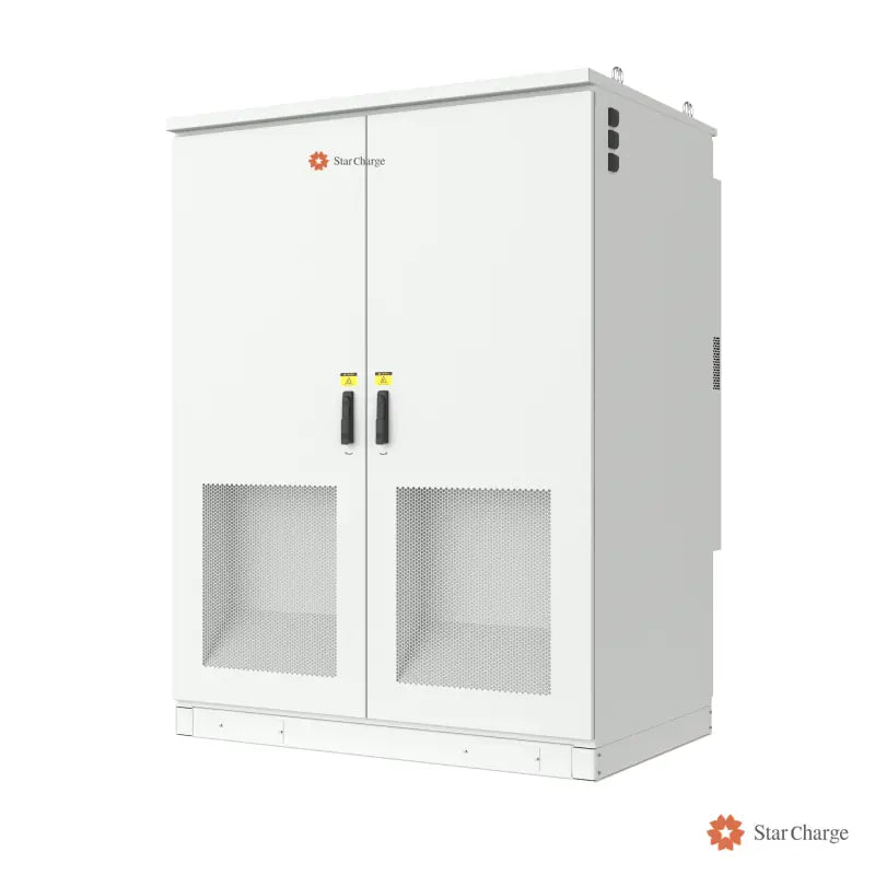 Nova rectifier cabinet for split DC charging systems, three-quarter view