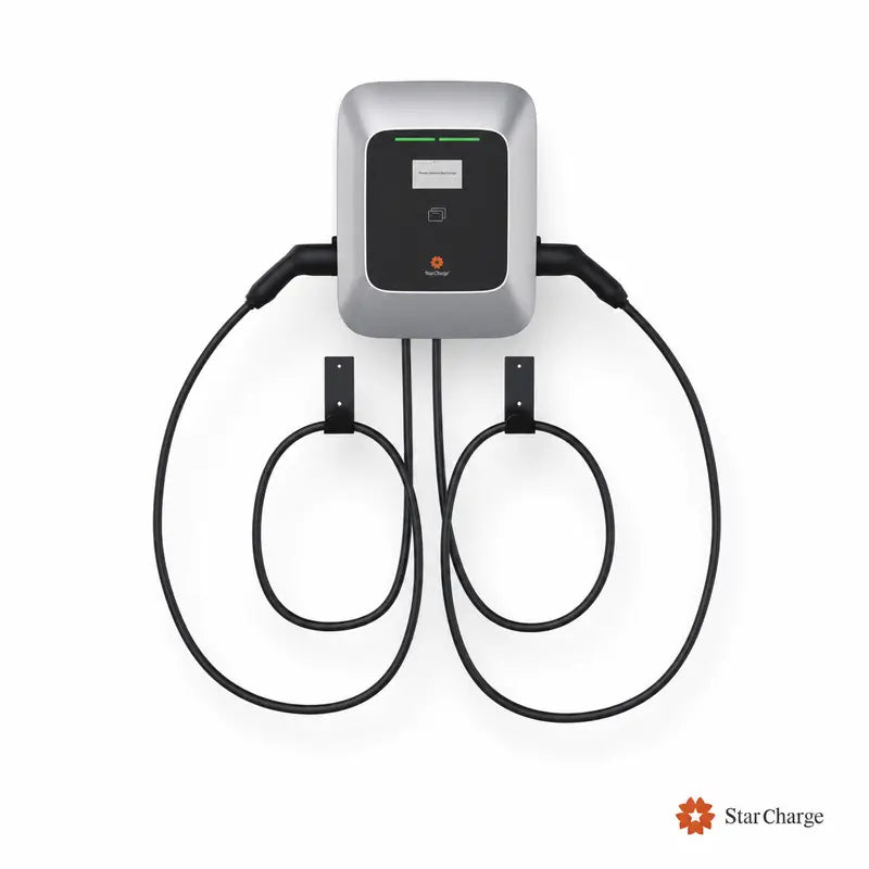 Saturn dual commercial AC charger wall-mounted front view