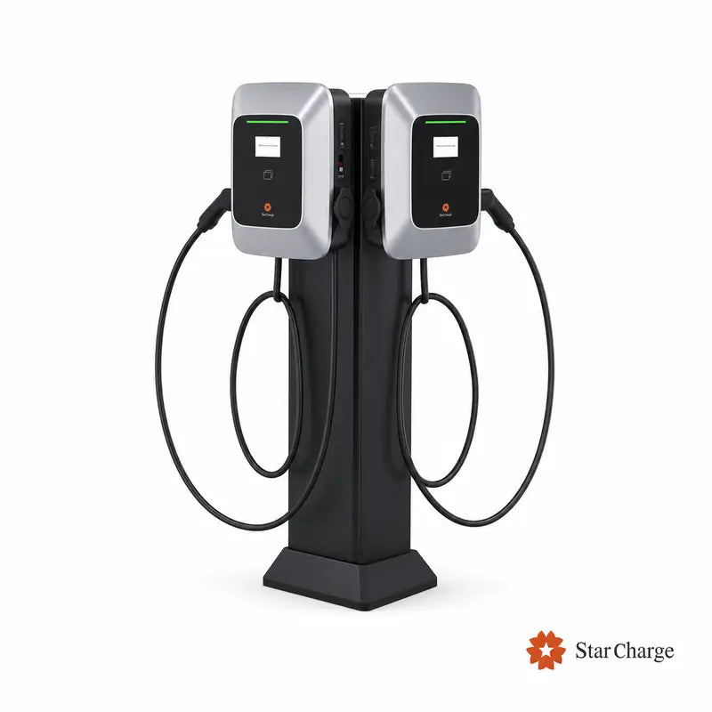 Two Saturn commercial AC chargers installed back to back