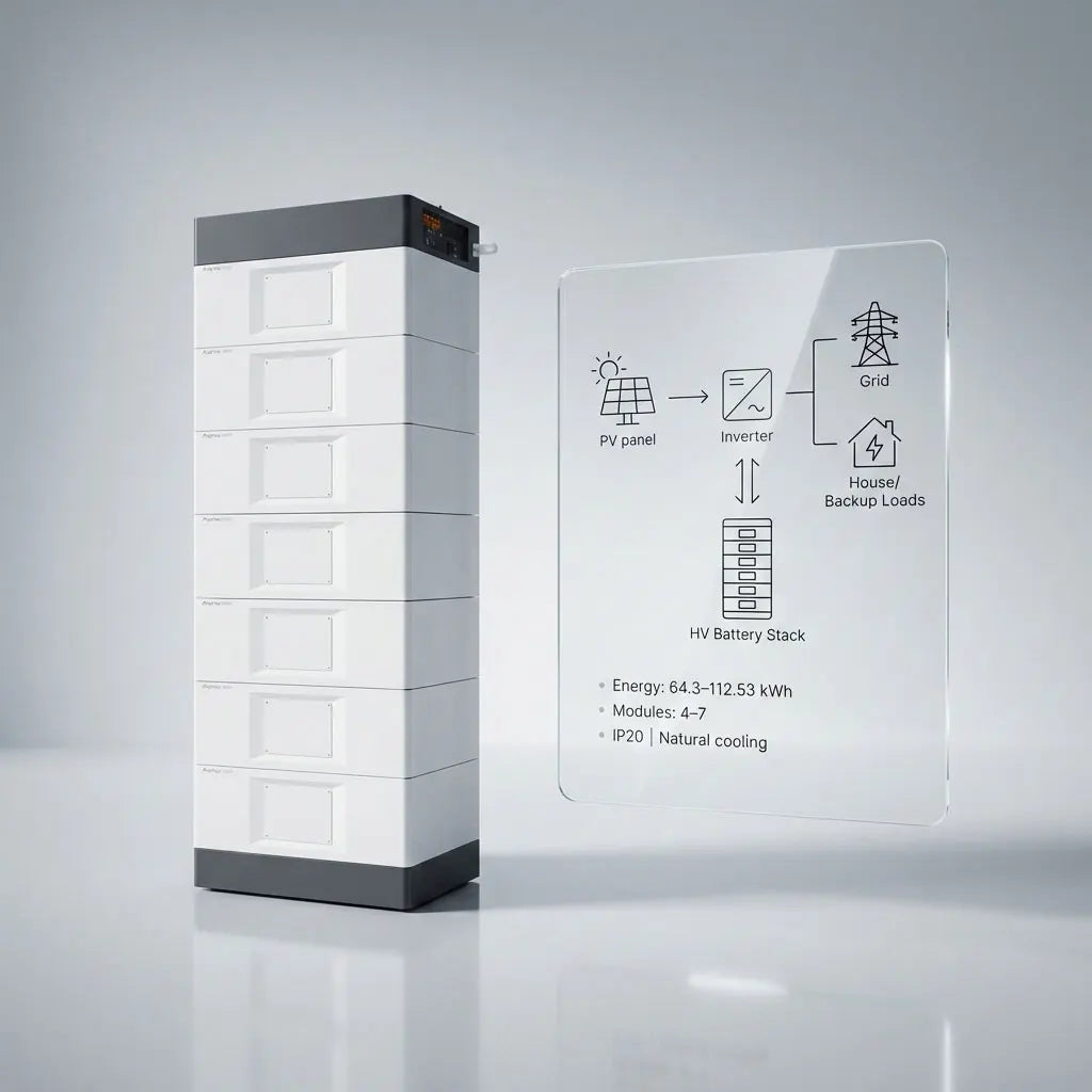 High Voltage Stackable LiFePO4 Home Energy Storage Battery 64-112kWh 172.8-408.8V CAN RS485 Customizable OEM ODM