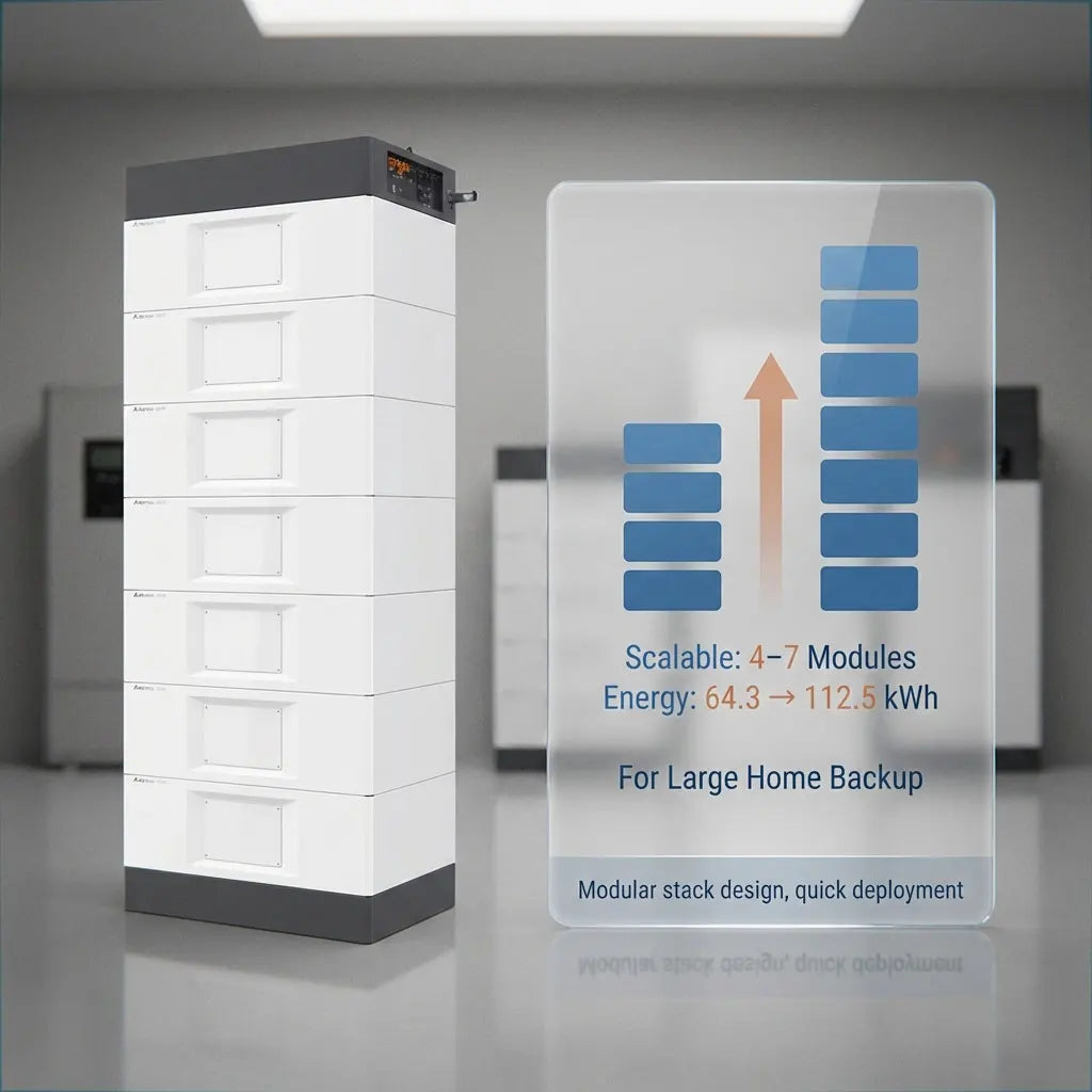 High Voltage Stackable LiFePO4 Home Energy Storage Battery 64-112kWh 172.8-408.8V CAN RS485 Customizable OEM ODM