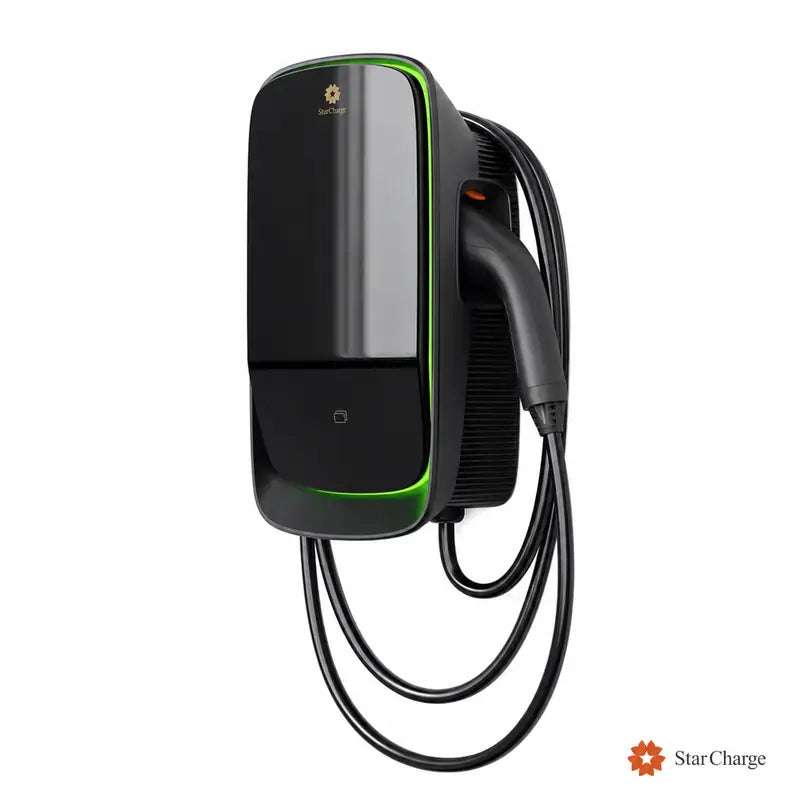 StarCharge Arc connected commercial AC charger three-quarter view