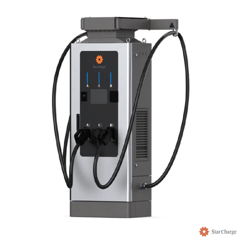 Jupiter DC fast charger front three-quarter view