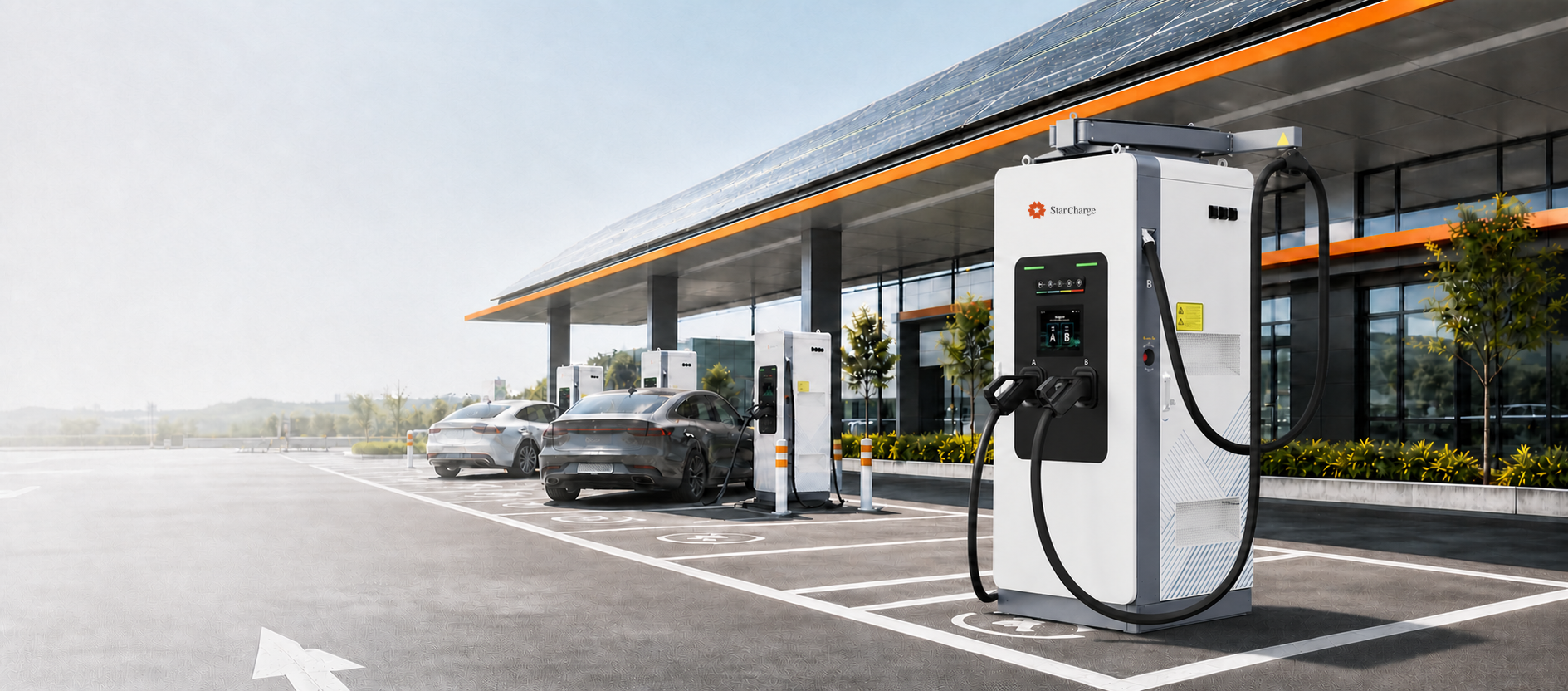 Commercial charging hub with StarCharge Titan charger